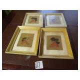 4- HAND DRAWN FRAMED PICTURES -CHRIS JEFFERSON