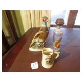 2- WILD LIFE DECANTERS ;MUSTACHE MUG