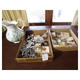 2 FLATS ESTATE JEWELRY ;WATER PITCHER