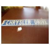 EMBOSSED METAL CHRYSLER DRIVE STREET SIGN 36"