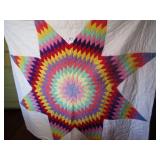 MACHINE SEWN  QUILT  LARGE STAR BURST
