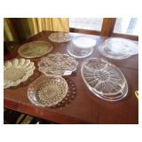 12+ PIECES GLASSWARE -EGG PLATE, PLATTERS, MORE