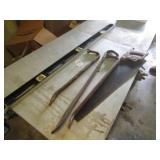 4 FT LEVEL ; HAND SAW ;PRY BARS