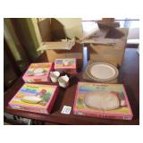 10 PLACE SETTING OF WATER COLOR STONEWARE