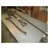 SINGLE BIT AX ;SQ. POINT SHOVEL; HOE