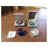 4- ART GLASS PAPER WEIGHTS -WATERFORD CRYSTAL