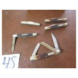 3 - OLD TIMER 3 BLADED POCKET KNIVES ;2 DRESS