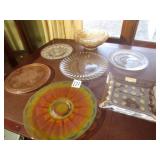 5- SERVING TRAYS - DEPRESSION, CARIVAL ,1940