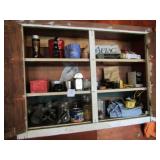 CONTENTS IN CABINET ON GARAGE WALL