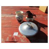 MCCOY PITCHER ;MT VERNON PEWTELOY DISH W/LID