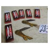 6- NOS COLLECTOR POCKET KNIVES [ COKE 5 CENT]