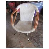 DESIGNER MID CENTURY WICKER ARM CHAIR