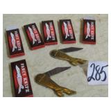 6- NOS COLLECTOR POCKET KNIVES [ COKE 5 CENT]