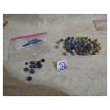 11 CLAY MARBLES ; MARBLES