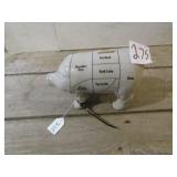 COLLECTIBLE PIG CUT OF MEAT PIG -PORCELAIN 9"