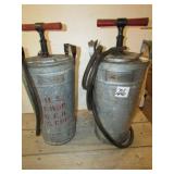 2 VINTAGE GALV. HAND PUMP FIRE EXTINGISHERS