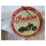 COLLECTIBLE 12 " PORCELAIN INDIAN MOTORCYCLE SIGN