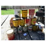 14- METAL ADV. OIL CANS -EMPTY