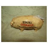 COLLECTIBLE CAST IRON FINCH OVERALLS PIG BANK