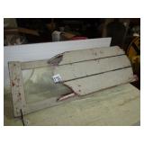 CREAM PAINT OVER RED WOOD SNOW SLED