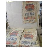 3- FARM SERVICE CHICKEN FEED BAGS