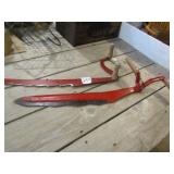 2- HAY KNIFES W/ RED PAINT