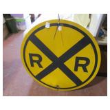COLLECTIBLE 36" HEAVY METAL RAIL ROAD SIGN