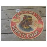COLLECTIBLE 16" ROUND SLEEPY EYE LABEL -PAPER