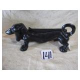 COLLECTIBLE CAST IRON BLACK DOXIE DOG BOOT