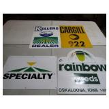 4- PLASTIC SEED SIGNS -LANDERS, STEWART,KELLER,