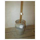 3 GAL. BLUE BAND STONEWARE BUTTER CHURN W/ DASHER