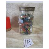 QT. JAR OF COLLECTIBLE MARBLES INCLUDING SHOOTERS