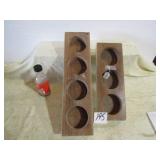 2- COLLECTIBLE WOOD CHEESE MOLDS, 3& 4 HOLES