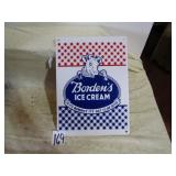 BORDEN ICE CREAM METAL SIGN 101/2 X14 1/2"