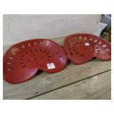 2 RED PAINTED METAL IMP. SEATS