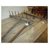 2 PRIMITIVE WOOD RAKES