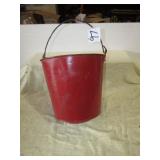ROUND BOTTOM FIRE BUCKET W/ RED PAINT