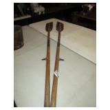 PAIR OF WOOD BOAT ORRS ,65" LONG