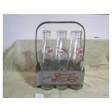 PEPSI COLA METAL CARRIER W/ 6 BOTTLES
