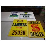 4- PLASTIC SEED  SIGNS - CARGIL,RAINBOW,KELLES