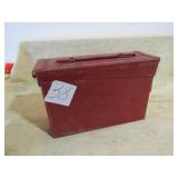 RED PAINTED METAL AMMO BOX