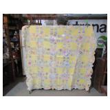 VINTAGE HAND STITCHED DOUBLE WEDDING BAND QUILT W