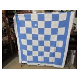 VINTAGE H S CHECKER BOARD W/ BIRDS 64" X80" HAS
