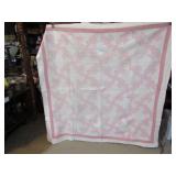 VINTAGE H S HAWAIIAN STYLE QUILT 67" X 67"
