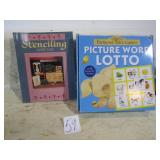 STENCILING BOOK ; PICTURE WORD LEARNING CARDS