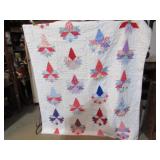 VINTAGE H S BRIDES BOUQUET QUILT 64" X 78"
