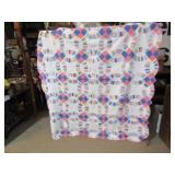 VINTAGE HAND STITCHED DOUBLE WEDDING BAND QUILT