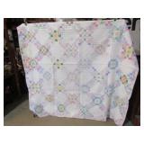 VINTAGE H S IRISH CHAIN QUILT 76" X84"  SHOWS A