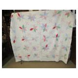 VINTAGE HAND STITCHED LEMOYNE STAR QUILT 68" X 72"
