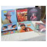 5- ELVIS ALBUMS ; 2 MAGAZINES ON ELVIS